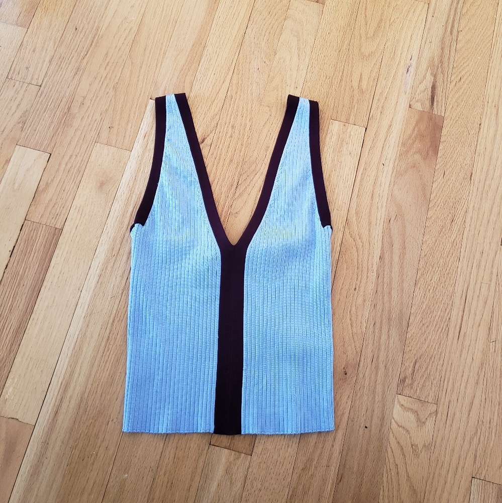 ZARA knit Blue Tank top -size small